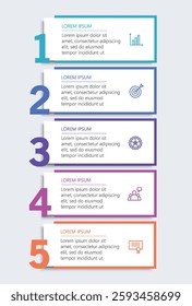 Business vector infographic template with 5 options or steps. Can be used for workflow layout, diagram, annual report, web design
