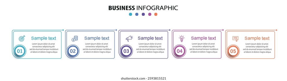 Business vector infographic template with 5 options or steps