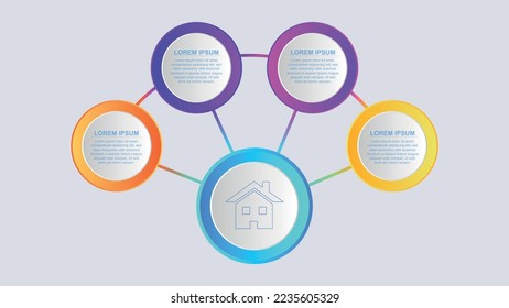 Business Vector infographic template concept with 5 options