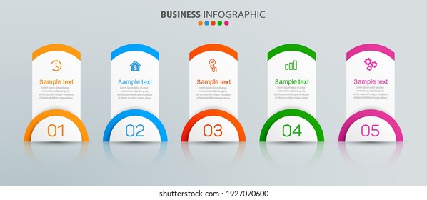 Business vector  infographic template for diagram, presentation and chart with 5 options, parts, steps or processes