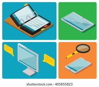 Business vector isometric concept