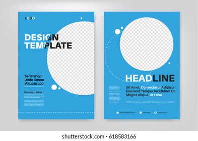 Business vector layout template design for brochure / flyer / leaflet in A4 size. With circle photo frame
