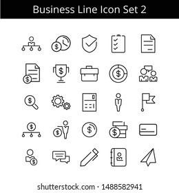 Business vector line icon set