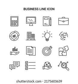 business vector line icon set