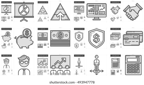 Icono de línea de vector de negocio aislado en fondo blanco. Juego de iconos de línea de negocio para infografía, sitio web o aplicación. Icono escalable diseñado en un sistema de cuadrícula.