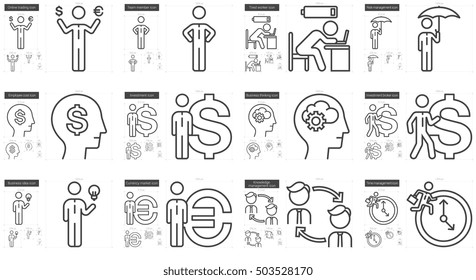 Icono de línea de vector de negocio aislado en fondo blanco. Juego de iconos de línea de negocio para infografía, sitio web o aplicación. Icono escalable diseñado en un sistema de cuadrícula.