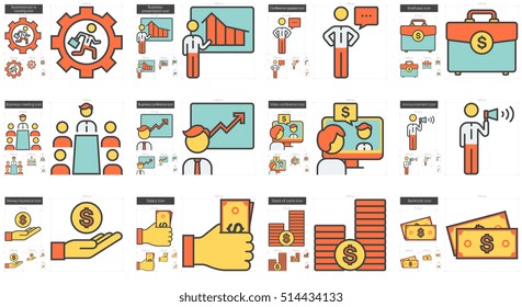Wirtschaftsvektorsymbol, einzeln auf weißem Hintergrund. Business Line Icon für Infografik, Website oder App. Skalierbares Symbol, das auf einem Gittersystem entworfen wurde.