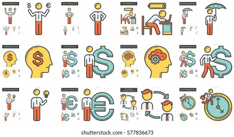Icono de línea de vector de negocio aislado en fondo blanco. Icono de línea de negocio para infografía, sitio web o aplicación. Icono escalable diseñado en un sistema de cuadrícula.