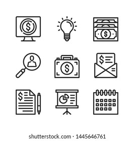 Business vector line icons. Simple outline symbols, modern linear graphic elements collection. Line icons set
