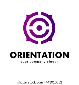 Business vector logo design, orientation, point of view