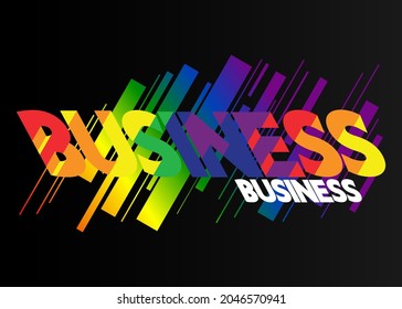 Negocio, logotipo vector. Citas y frases para tarjetas, carteles, afiches. Diseño festivo. Concepto colorido, letras.