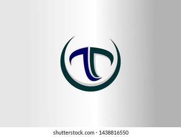 Business vector logo template in blue and green.