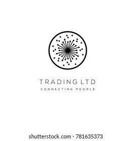 Business vector logo template. Trading company emblem. Linear sign for finance firm, 
