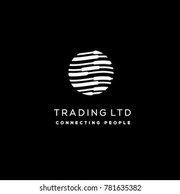 Business vector logo template. Trading company emblem. Linear sign for finance firm, 