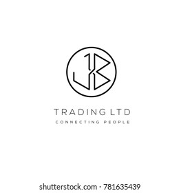 Business vector logo template. Trading company emblem. Linear sign for finance firm, 