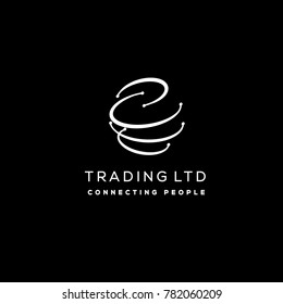 Business vector logo template. Trading company emblem. Linear sign for finance firm, accounting, science, physics