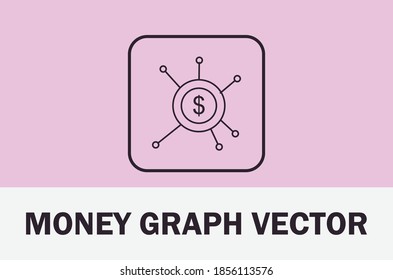 Icono del gráfico del vector de negocio del dinero. Aislado sobre fondo claro. Para el diseñador.