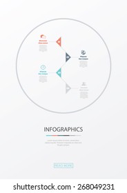 Business vector options. Infographics, interrelated elements. Flat.