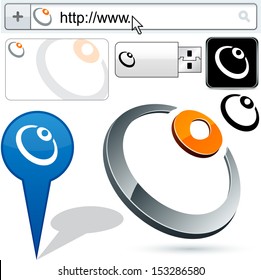 Business vector ring abstract signs represented in different usages.
