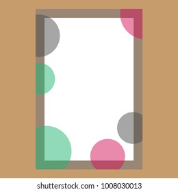 Business vector set. Brochure template layout, cover design annual report, magazine, flyer in A4 with green flying triangles, square, circles, flower, polygons for science, teamwork. Abstract