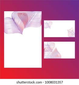 Business vector set. Brochure template layout, cover design annual report, magazine, flyer in A4 with green flying triangles, square, circles, flower, polygons for science, teamwork. Abstract