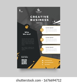 Business vector set. Brochure template layout, cover design annual report, flyer in A4 with colourful geometric shapes for PR, business, tech on bright background. Abstract creative design