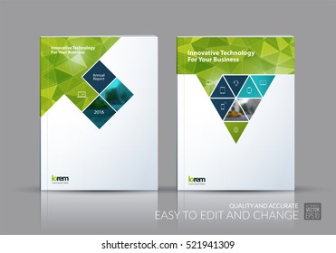 Business vector set. Brochure template layout, cover design annual report, magazine, flyer in A4 with rectangles, triangles, diagonal house window shape for real estate, business, building. Abstract.