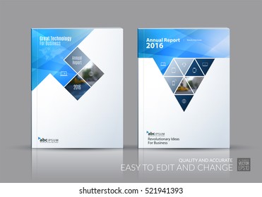 Business vector set. Brochure template layout, cover design annual report, magazine, flyer in A4 with rectangles, triangles, diagonal house window shape for real estate, business, building. Abstract.