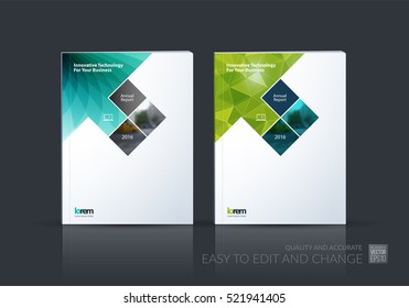 Business vector set. Brochure template layout, cover design annual report, magazine, flyer in A4 with rectangles, diagonal house window shape for real estate, business, building. Abstract design.