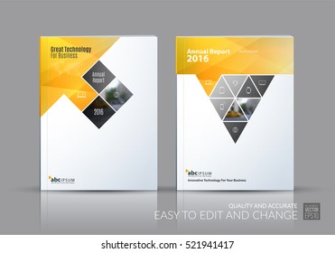 Business vector set. Brochure template layout, cover design annual report, magazine, flyer in A4 with rectangles, triangles, diagonal house window shape for real estate, business, building. Abstract.