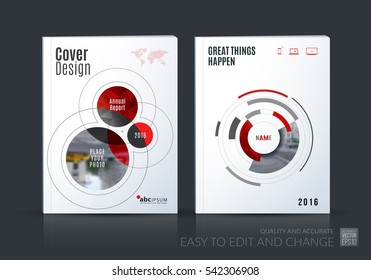 Business vector set. Brochure template layout, cover design annual report, magazine, flyer in A4 with rounds, circles, soft lines for IT, business, technology. Abstract art.