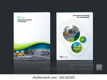 Business vector set. Brochure template layout, cover design annual report, magazine, flyer in A4 with soft waves, smooth shapes for IT, business, beauty. Abstract art.