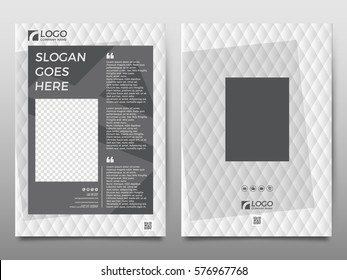 Business vector set. Brochure template layout, cover design, magazine, flyer in A4 monochrome geometric shapes, squares, triangles, arrows for IT, business, building. Abstract.