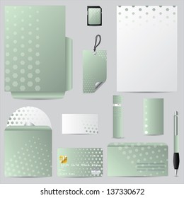Business vector set with hexagon design and pale green color