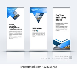 Vetor de negócios conjunto de design moderno rolo acima banner stand com seta, retângulos, quadrados, janela da casa diagonal para imóveis, negócios, edifício. Exposição, feira, mostra. Arte criativa abstrata.