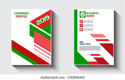 Business vector set Red and green. Brochure template layout, cover design annual report, company profile, magazine, business, building. Abstract. - Vector