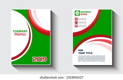 Business vector set Red and green. Brochure template layout, cover design annual report, company profile, magazine, business, building. Abstract. - Vector