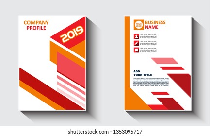 Business vector set Red and orange. Brochure template layout, cover design annual report, company profile, magazine, business, building. Abstract. - Vector
