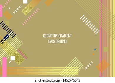 Business vector set of simple geometric sets summer coloring. Lines and gradients
