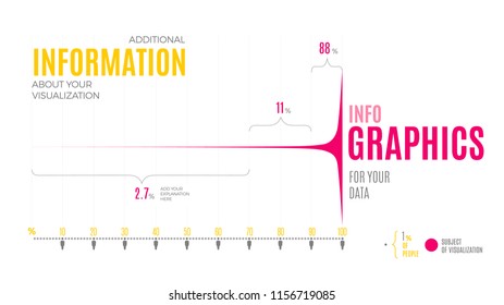 Business vector slide design with coordinate system and color graph. Editable template for financial reports, scientific presentation or statistic analysis.