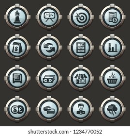 Business vector stylish round buttons for mobile applications and web