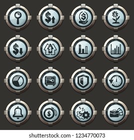 Business vector stylish round buttons for mobile applications and web