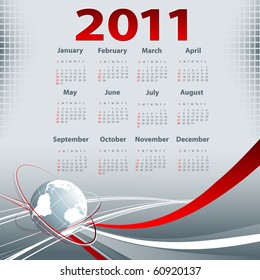 business vector template with 2011 year  calendar