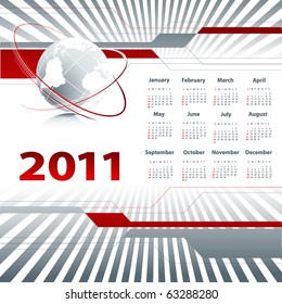 business vector template with 2011 year  calendar