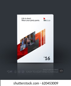 Business vector template. Brochure design, cover modern layout annual report, poster, flyer in A4 with red diagonal abstract shapes for construction, teamwork theme with texture background.
