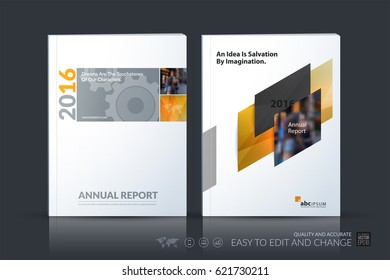 Business vector template. Brochure design, cover modern layout annual report, poster, flyer in A4 with yellow abstract rectangular shapes for construction, teamwork theme with texture background.
