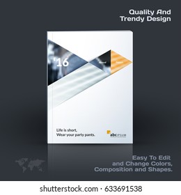Business vector template. Brochure design, cover modern layout, annual report, poster, flyer in A4 with colourful triangles, lines, circles, shapes for tech, market with texture abstract background.
