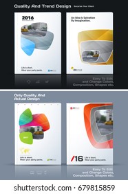 Business vector template, brochure design, abstract annual report, cover modern layout, flyer in A4 with colourful soft, rounded shapes for print, internet with light background. Set