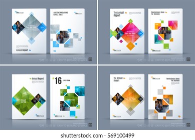Business vector template. Brochure layout, cover modern design annual report, magazine, flyer in A4 with colurful rectangles, geometric shapes for business, tech with abstract texture background.