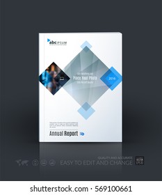 Business vector template. Brochure layout, cover modern design annual report, magazine, flyer in A4 with grey rectangles, geometric shapes for business, tech with abstract texture background.